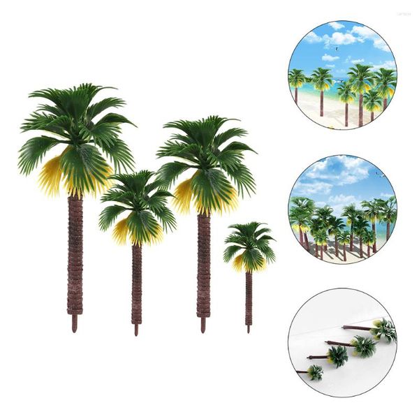 Fleurs décoratives modèle arbre Mini arbres tropicaux Micro aménagement paysager ornements de palmiers Adorable Miniature en plastique