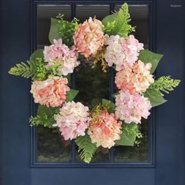 Decoratieve bloemen Moderne bloemenkrans handgemaakte ronde huisdeur gesimuleerde hortensia slingeren voortreffelijk vakmanschap feest accessoire