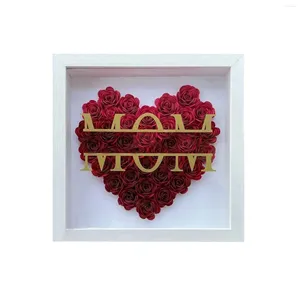 Decoratieve bloemen Mom Flower Shadow Box bewaard Rose fotolijst Moederdag Verjaardagsgeschenken voor vrouw van dochter Son Husband