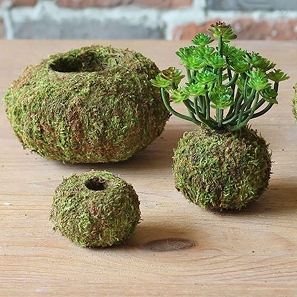 Flores decorativas musgo bola maceta pájaro nido flor planta hogar Oficina escritorio mesa jardín DIY Decoración