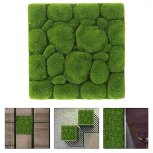 Fleurs décoratives Mousse Mur Artificielle Décor Faux Plantes Vertes Faux Mat Panneaux Décoration Gazon Verdure Conseil Herbe Plantsimulation