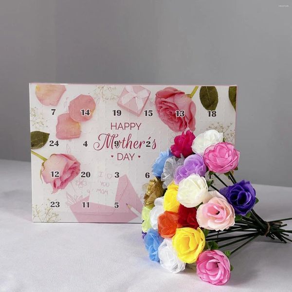 Flores decorativas Día de la madre Caja de regalo de flores Propiedades Centros de mesa falsos Bouquet romántico para el compromiso de la ceremonia de fiesta