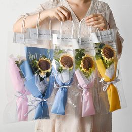 Fleurs décoratives cadeaux de fête des mères fini tricoté tournesol Crochet Bouquet cadeau d'anniversaire créatif décor de fête de mariage