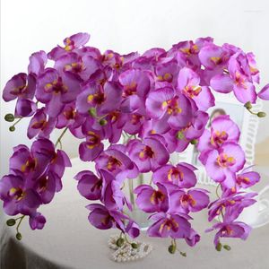 Decoratieve bloemen Multi Heads Artificial Butterfly Orchid 6 kleuren groot formaat nep zijden bloemboeket phalaenopsis real touch trouwhuis