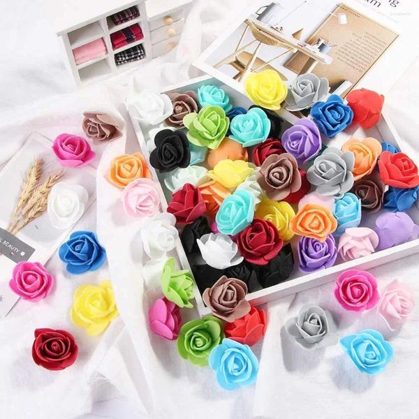 Mini couronne de fleurs décoratives multi-usages, ours cadeau pour la saint-valentin, décoration de mariage, roses en mousse, fournitures de fête artificielles