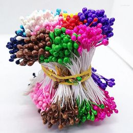 Fleurs décoratives multicolores 3mm 500 pièces, étamine de fleur de sucre artificielle pour artisanat, décoration de mariage à domicile, gâteau et Pistil DIY