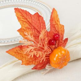 Decoratieve bloemen Napkin Buckle Pumpkin Christmas Thanksgiving Ring Hand gebreide Twine Party Table Decoratie