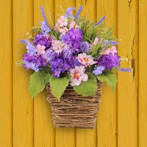 Fleurs décoratives beauté naturelle décor à la maison panier de fleurs artificielles pour porte d'entrée ferme décoration de mariage intérieur extérieur suspendu