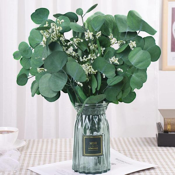 Fleurs décoratives Bouquet de fleurs séchées naturelles paquets d'eucalyptus frais pour douche vraie plante Vase remplissage Arrangement décor à la maison bricolage