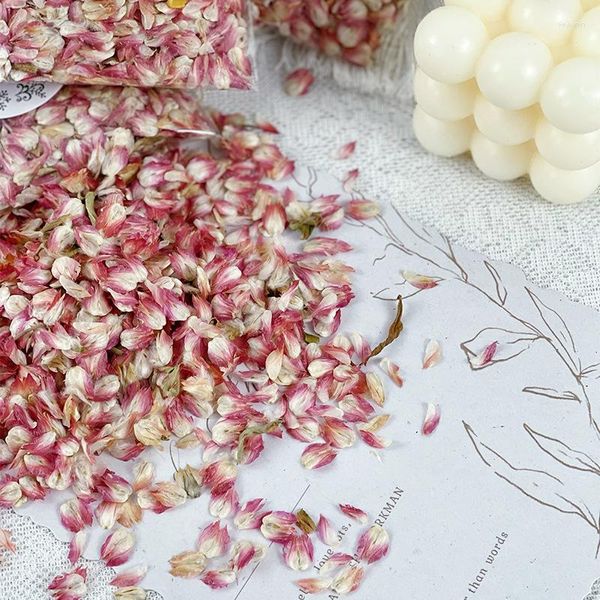 Dekorative Blumen, natürliches getrocknetes Globus-Amaranth-Blütenblatt mit Blatt für Harzschmuck, Hochzeitskerzenherstellung, aromatische Beutelfüllung