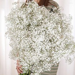 Fleurs décoratives Naturel Séché Conservé Gypsophile Paniculata Souffle De Bébé Bouquet De Fleurs De Mariage Décor À La Maison Pour Po Props Décoration