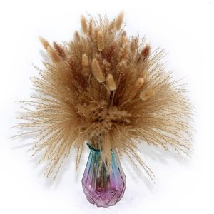 Flores decorativas Natural Faux Pampas Grass Decor Boho Home Style Table Tail Mariage Boda Arreglo Decoración