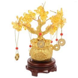 Decoratieve bloemen Natuurlijk huisdecoratie welvaart boom fengshui reiki standbeeld nepbomen sculptuur edelstenen bonsai houten kantoor