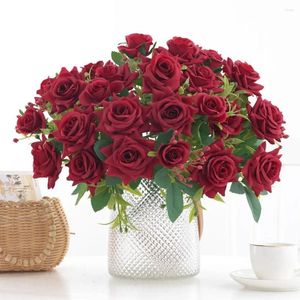 Fleurs décoratives à l'aspect naturel des roses réalistes naturelles décoration de mariage durable avec un grand détail de fidélité po accessoires