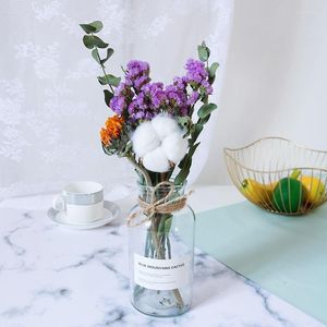 Fleurs décoratives Naturel Myosotis Amant Herbe Marguerite Lavande Globe Amarante Fraise Fruit Cristal Orange Ananas Eucalyptus DIY