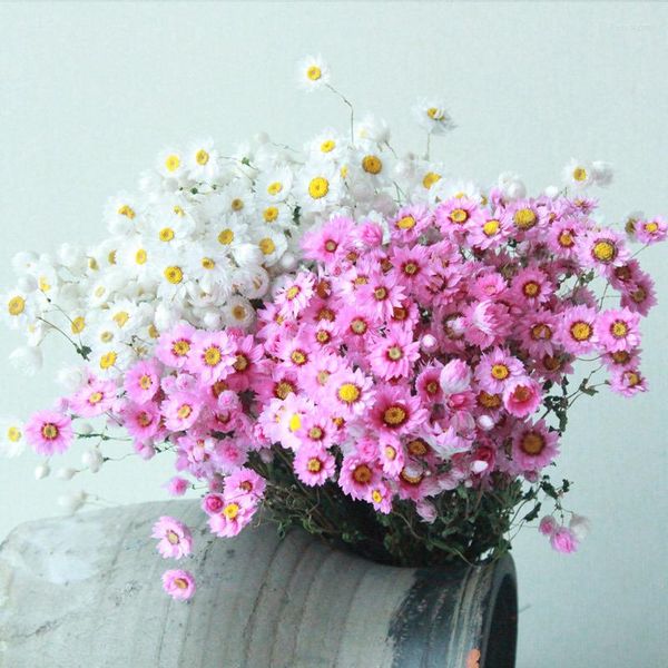 Bouquet de fleurs décoratives naturelles, véritables secs, oiseaux Rudan, hélichryse, marguerite, arrangement matériel de bricolage, Vase, décoration artistique pour la maison, saint-valentin