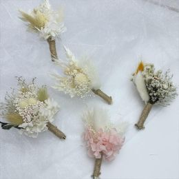 Flores decorativas Naturaleza preservada Hortensia Mini Ramo de flores secas Ramillete Accesorios de boda Boho Decoración rústica Arte de bricolaje Artesanía