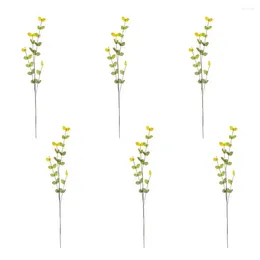 Decoratieve bloemen geen waterplant realistische kunstmatige bladdecor langdurige niet-fading simulatieplanten voor thuisfeesttafel 6pcs