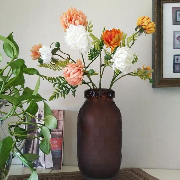 Flores decorativas Nodic caléndulas flor de crisantemo rama de seda Artificial hogar boda decoraciones DIY plantas falsas