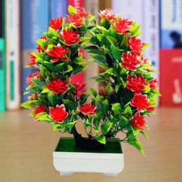 Fleurs décoratives non l'antanie chic Crease résistant à la plante en pot Plante de simulation de simulation en plastique vibrant pour la décoration intérieure