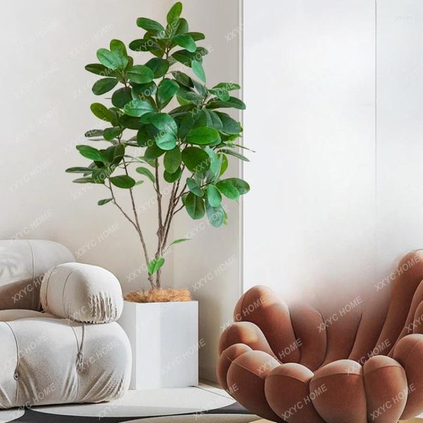 Fleurs décoratives plante verte bionique nordique salon bonsaï artificiel banyan droit canapé d'intérieur décorations sur pied ornements