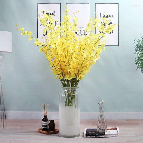 Fleurs décoratives Orchidée dansante nordique Fleur artificielle Intérieur Maison Salon Soie Oncidium
