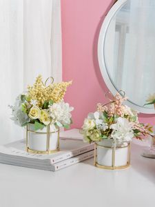 Fleurs décoratives Style nordique Simulation fleur salon ornements Arrangement tournesol intérieur Rose ameublement