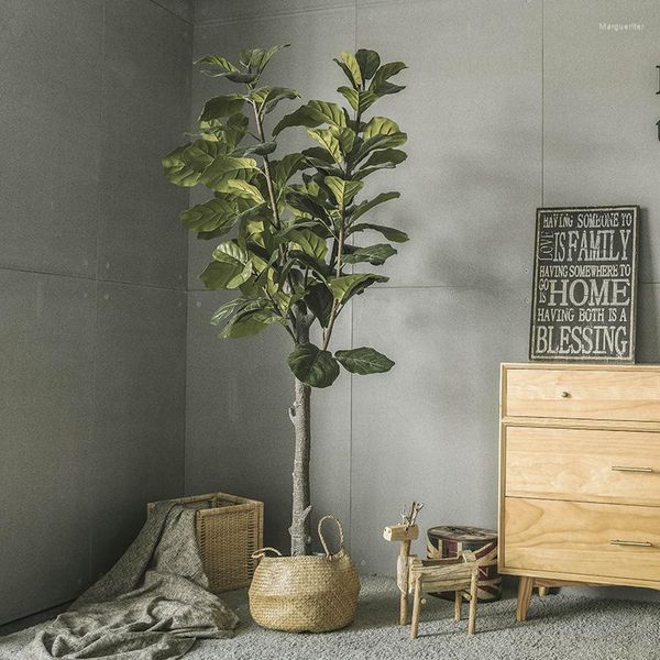 Flores Decorativas Viento Nórdico Alta Simulación Qinye Banyan Bonsai Net Plantas Rojas Y Verdes Árboles Falsos Hogar Sala De Estar Oficina En Maceta