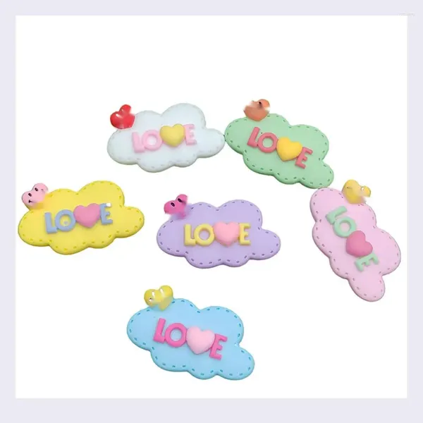 Flores decorativas novedosas cuentas bonitas de nube de amor cabujones de resina plana dijes Kawaii encantadores para adorno adhesivo DIY