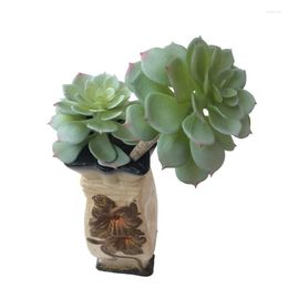 Decoratieve bloemen nuonuowell 1x kunstmatige bloemen/planten sappige pick 2 koppen 30 cm groen rood grijs beschikbaar