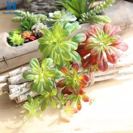 Decoratieve bloemen Nuonuowell 2x hangende wijnstok aeonium groen/rood sappige planten droogtetolerante winterharde nepplastic