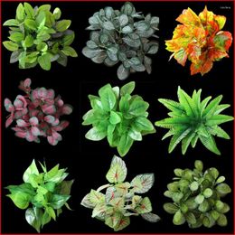 Flores decorativas NuoNuoWell 30CM Plantas artificiales Arte de la pared Flor falsa Decoración de hierba 6Ppcs-Pack en pantalla al aire libre Ramo realista