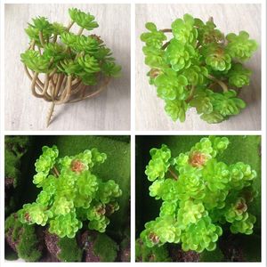 Fleurs décoratives Nuonuowell 3x Mini plantes succulentes vertes artificielles fausse plante d'imitation