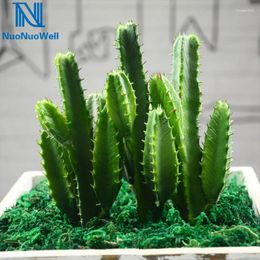 Flores decorativas nuonuowell planta artificial realista cactus plástico mini bonsai plantas suculentas decoración del hogar de bricolaje verde