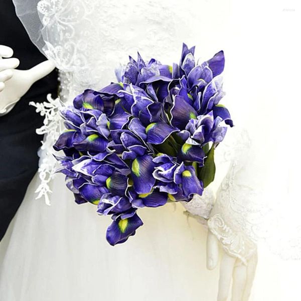 Fleurs décoratives du bureau décor de mariage décoration de fleur artificielle pivoine iris fausse simulation violette