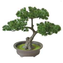 Decoratieve bloemen Office Home Decor Gift Gastvrij Pine Desktop Display Art Kunstmatige Bonsai Boom Ornamenten Tuin Simulatie Planten Gemakkelijk