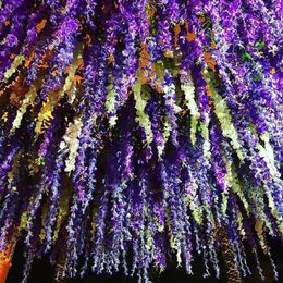 Fleurs décoratives un paquet de 12pcs Wisteria fleur artificielle suspendue guirlande vigne fausse ivy feuille de soie jardin de jardin décor de mariage