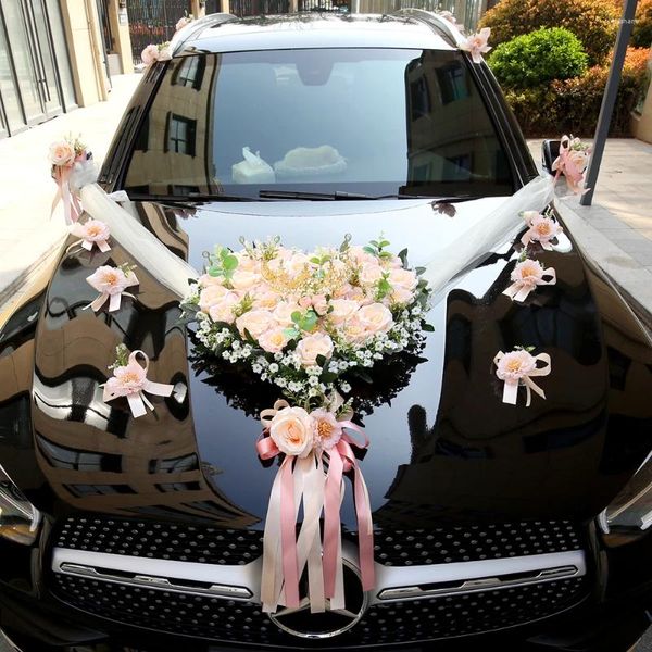 Fleurs décoratives un ensemble Champagne rose Milan Simulation Car Car Artificiel Review Decoration Decoration Z-1097