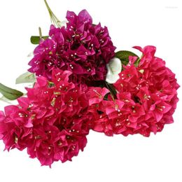 Decoratieve bloemen een zijden bougainvillea glabra bunch bloem kunstmatige spectabilis boom stengel voor bruiloft bloemen arrangement 6 kleur