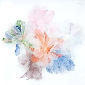 Fleurs décoratives Organza simulé fleur 3D dentelle tête maison fond mur vêtements chaussures chapeaux robe décoration gâteau accessoires mousseline de soie