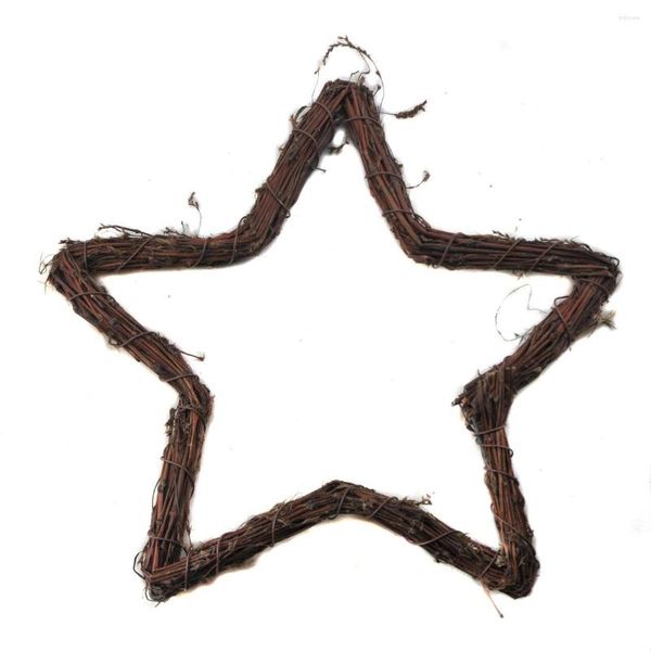 Flores decorativas Ougual 2pcs / set DIY Crafts Guirnaldas en forma de estrella de vid natural