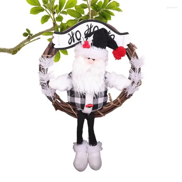 Fleurs décoratives en plein air couronne de Noël Mariage de mariage Santa Claus Snowman Elk Doll Vine Circle for Door Porch