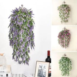 Fleurs décoratives en plastique, décoration extérieure, décoration de maison, fausse fleur suspendue, vigne de lavande, plantes artificielles