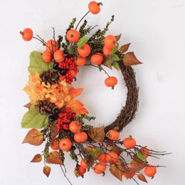 Decoratieve bloemen buiten herfst krans levendige oogst mini pompoenen bessen sier decor voor voordeur home thanksgiving