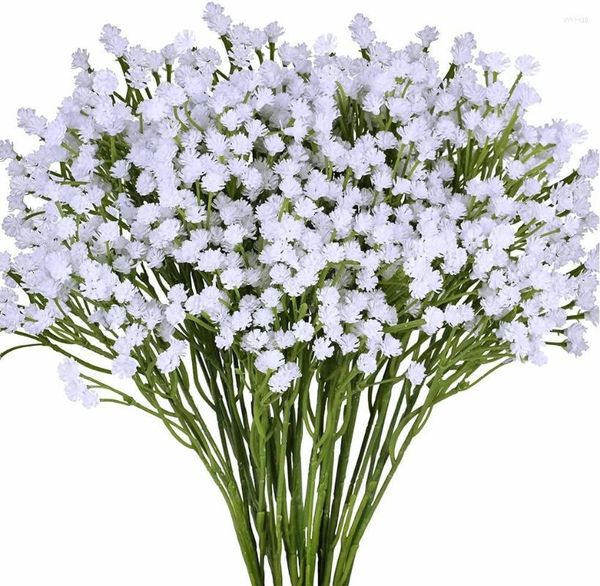 Paquete de flores decorativas 2 Baby's Breath Artificial 14 Forks Total de 882 White Blooms Babys Bulk Flower Bush Gypsophila In