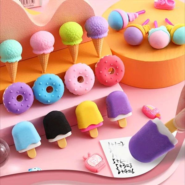 Flores decorativas Paquete de 16 Donuts Candy Donuts Lápices de lápices Helado de helado Comida para suministros de fiesta Favores Regalo de recompensa