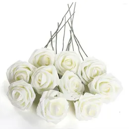 Decoratieve bloemen, pakket van 50 PE-schuimen, roos, kunstbloem, simulatie, handgemaakte nep-bruiloftdecoraties, El Office Garden