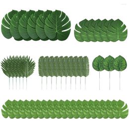 Decoratieve bloemenpakket van 90 palmbladeren realistische planten ornament bruiloft accessoires nep Jungle Leaf verstelbaar tropisch decor