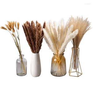 Decoratieve bloemen Pampas Grass Decoratie Gedroogd hooiboeketset Boho Home Decor Room Wedding Party