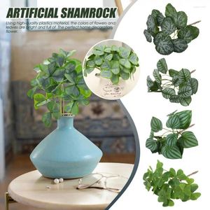 Decoratieve bloemen Party Decors Fake Plant Flower Arrangement Bouquet Picks Artificial Diy Room Planten stengels Shamrock Home Wedding Silk